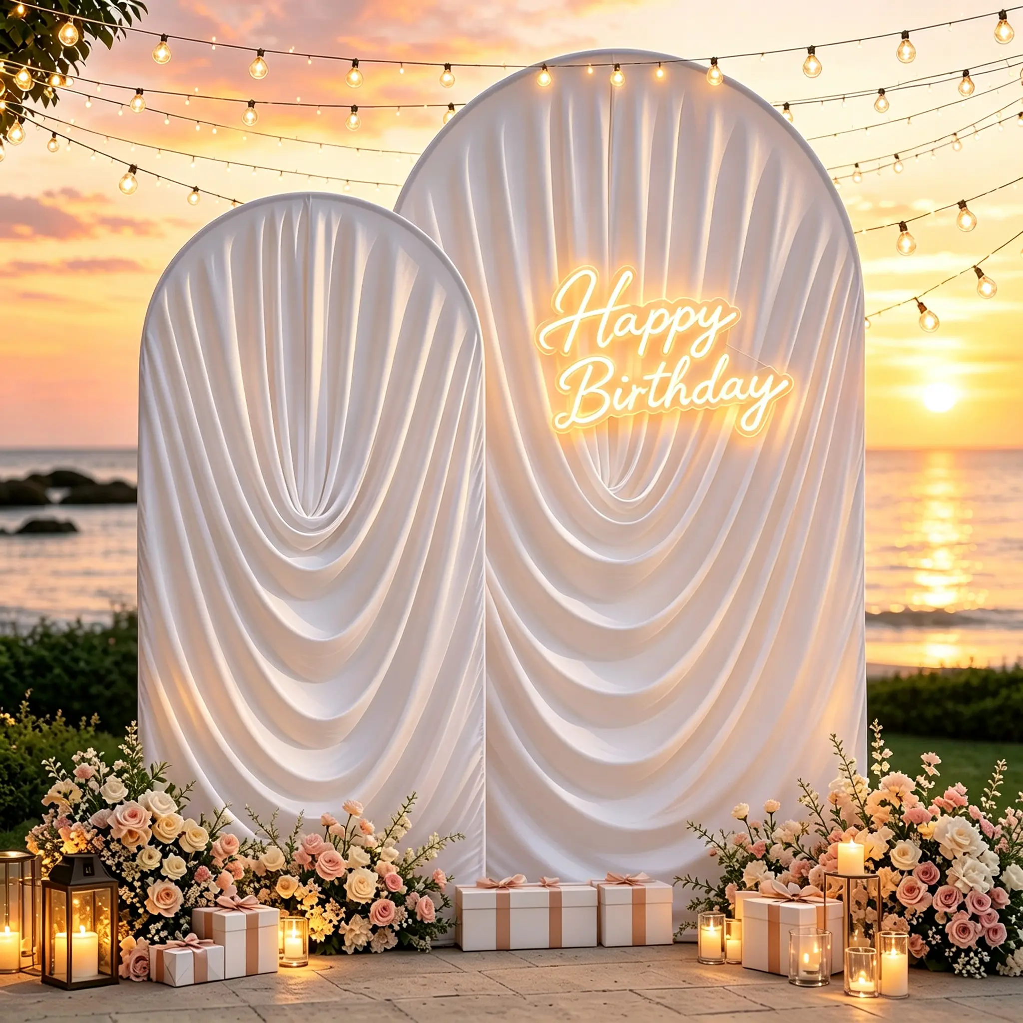 Draped Pleated Spandex Arch BackdropCover,Reusable Wrinkle-Free Soft Fabric DrapedBackdrop for 6FT/7.2FT Arch Frame，Wrinkle Free ElegantBackground for Wedding Ceremony Birthday PartyPhotoshoot Decor, tiktokshopbacktoschool,fallhomedecor