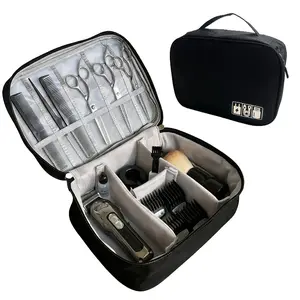 Professional barber tool storage bag-barber storage bag with zipper compartment, portable barber tool sorting bag, suitable for scissors and hair care products-suitable for barbershops and travel.