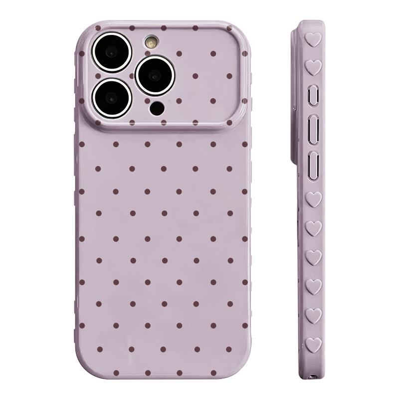Cute Polka Dot And Heart Themed Phone Case Slim Lightweight And Scratch-Resistant For Everyday Use Minimalist And Cute Design For Apple 17 16 15 14 13