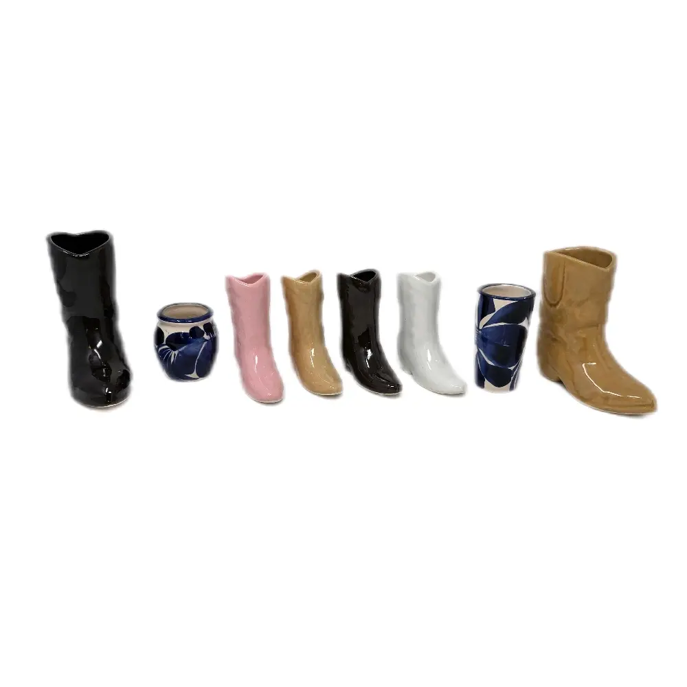 Ceramic Boot-Shaped Tequila Shot Glasses Ceramic Boot-Shaped Tequila Shot Glasses