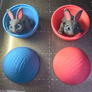 Articulated Bunny in Egg – 3D Printed Easter Bunny Surprise Articulating Figurines Home Decor Ornament Gift Lightweight Plastic Rabbit