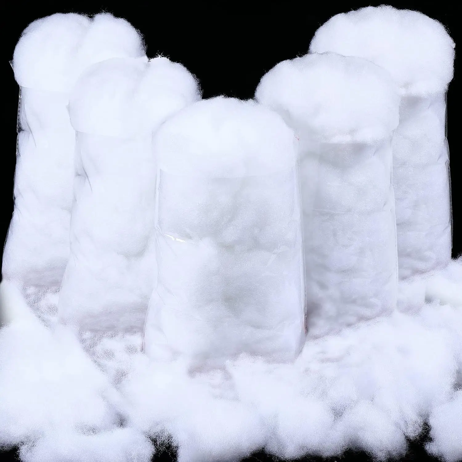 14.11 Ounce/ 400 g Christmas Fake Clouds Snow Decoration Artificial White Cloud Fiber Faux Fluffy Snow Indoor Soft Artificial Fake White Cotton Winter Craft Decor Xmas Tree Village Displays