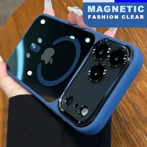 Clear Magnetic Phone Case for iPhone 17 13 16 Pro Max Air 14 15 16 Plus Magsafe Luxury Wireless Charging Protector Cover