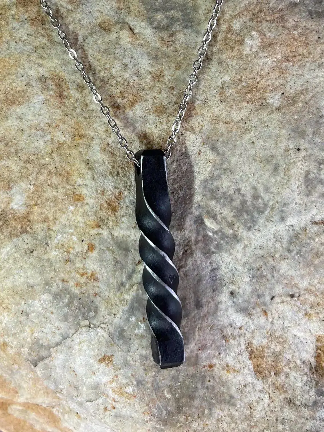 Hand-forged Twist Pendant Necklace