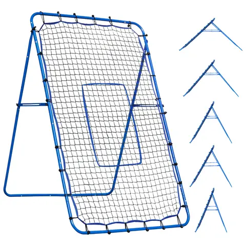 Winthai 6x4FT Multi-Sport Rebounder Net, Unisex Batting Practice Equipment with 2x6-Angle Quick Adjustments, Easy Quick Setup Compact Folded Steel Frame, Adjustable Target for Volleyball Training to Enhance Power, Accuracy & Reaction Time