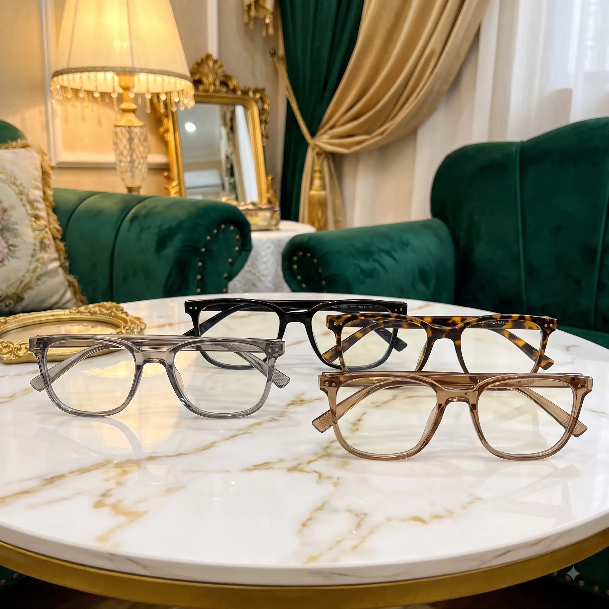 Korean Fashion Eyeglasses Frame, Square Clear Lens Blue Light Glasses for Women Men, Comfortable Computer Eyewear
