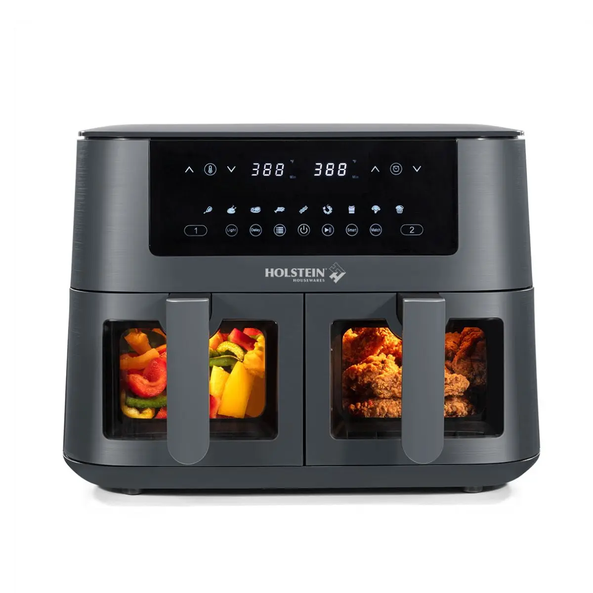 Level Up Your Cooking Game: 2-Basket Air Fryer Set - 8.4 qt in Sleek Black