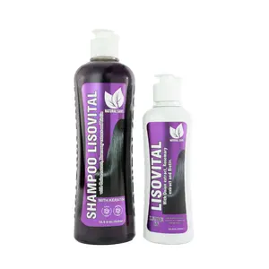 NaturalSant Lisovital Set | Progressive Smoothing & Heat Protection Hair Care with Onion Rosemary Biotin & Keratin | Shampoo 500 ml + Leave-In 250 ml for Repairing Nourishing Frizz Control