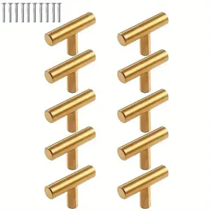 Modern Rectangular Cabinet Knobs and Handles, 50mm Single Hole Door Handle with Screws, Durable Metal Finish, Easy Install, Minimalist Design, Door Hardware