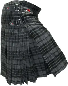 Men’s Scottish Tartan Kilt Traditional Highland Wear Leather Menswear