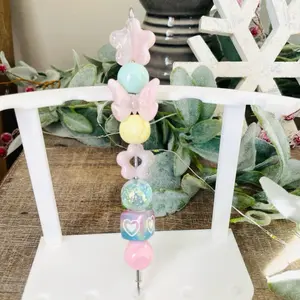 Pastel Beaded Pokey Tools Handmade Stainless Steel Tip for Vinyl Weeding Cricut Projects and Paper Crafts 5.5 Inches