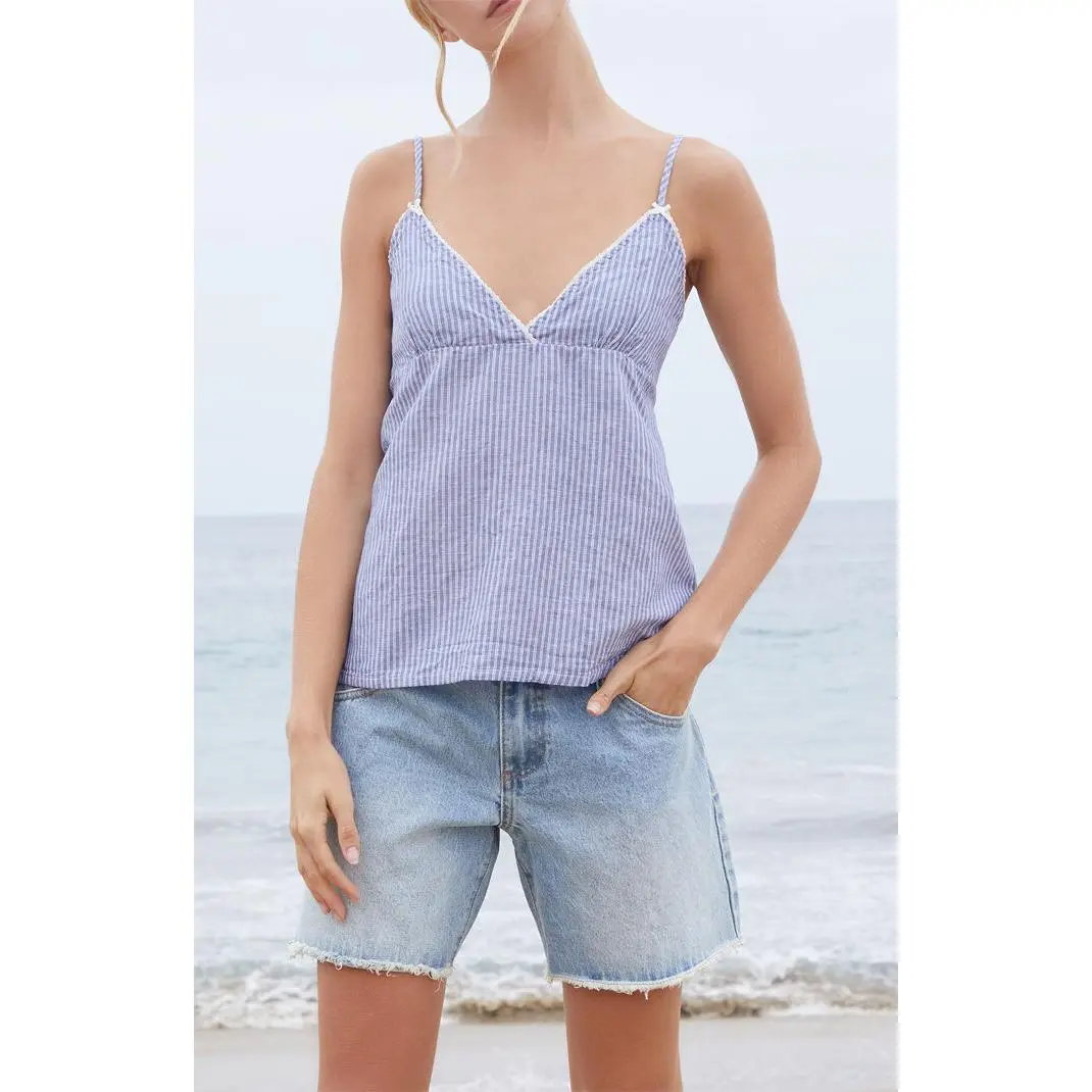 John Galt Women's Blue & White Striped Edith Tank Top
