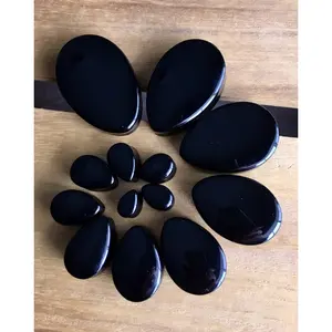 PAIR of Stunning Teardrop Black Onyx Organic Stone Plugs