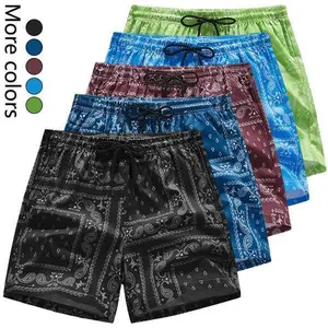 Men's 5-pack Paisley Flower Quick-Dry Sports Shorts, Stylish and Versatile Outdoor Casual Shorts