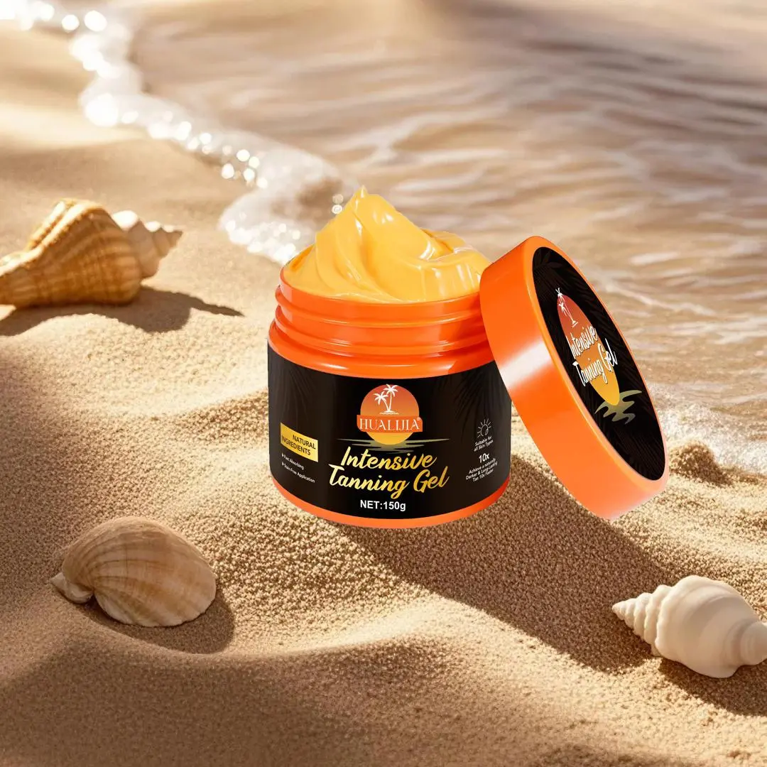 Hualijia Deep Tanning Cream 150g, Carrot & Olive Oil Bronzing Gel for Intensive Hydration, Perfect for Beach Vacations