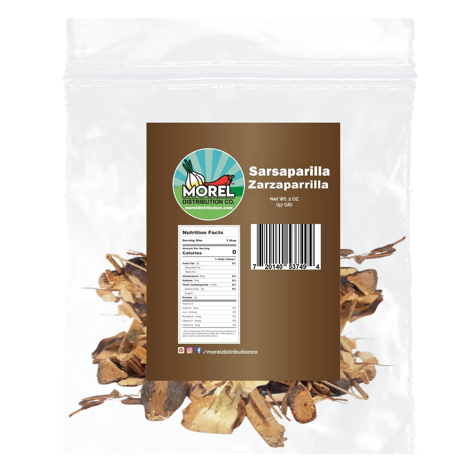 Sarsaparilla Dried Root, Zarzaparrilla Loose Leaf Tea: 2 oz.