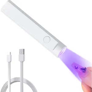 Mini UV Light for Gel Nails - Portable Mini Nail Lamp,3W Handheld UV Light for Nails Pen Shape Nail Dryer 2 Models Professional Led Light for Resin Curing With Type C for Nail Home Salon (White) springtok