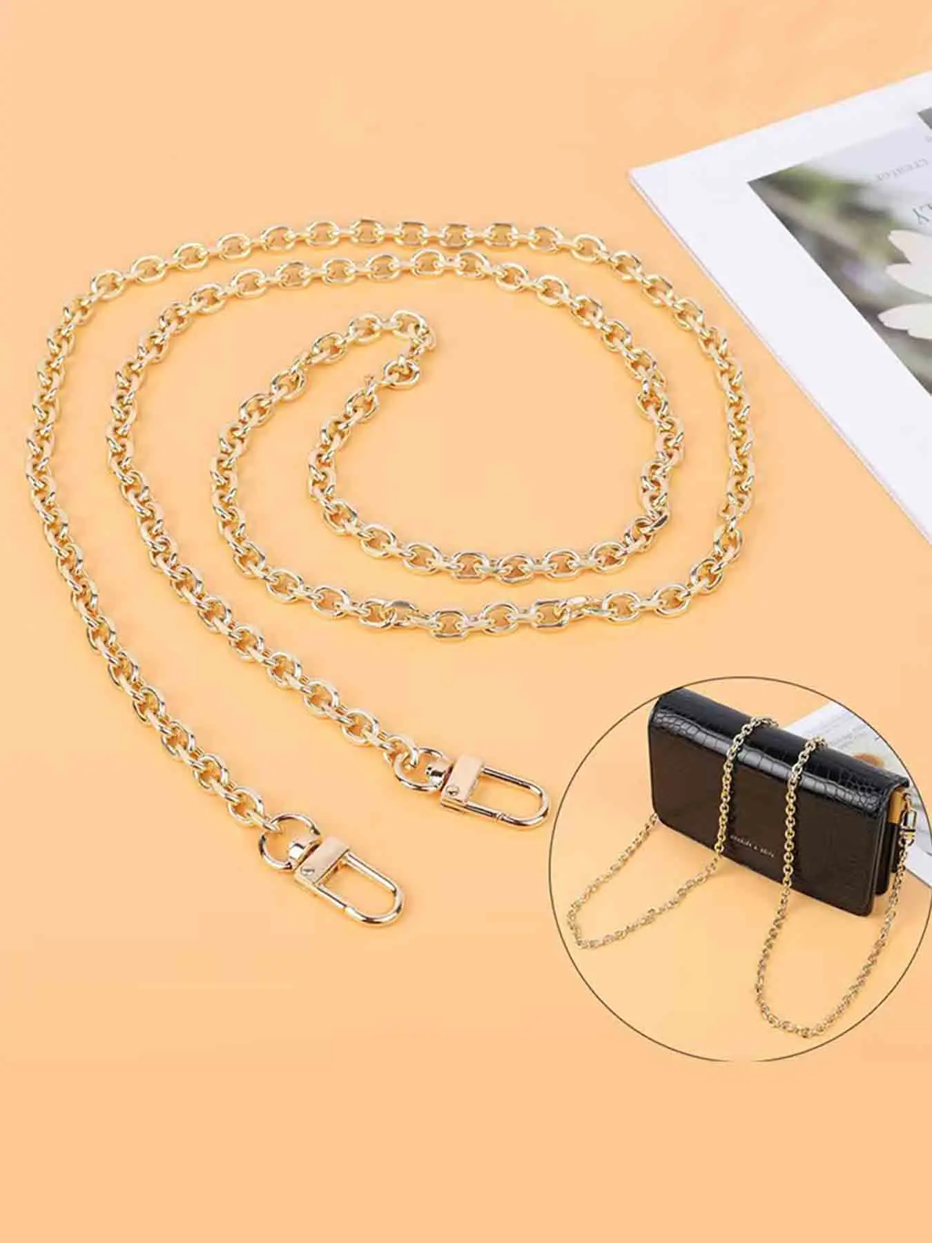 Metal Bag Chain Strap Replacement, Crossbody Shoulder Strap Accessory, Durable Metal Chain Belt for Bags, Stylish Handbag Hardware, Bag Accessories