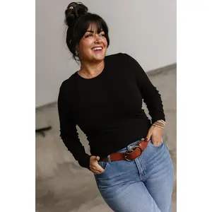 Miranda Ribbed Top - Black