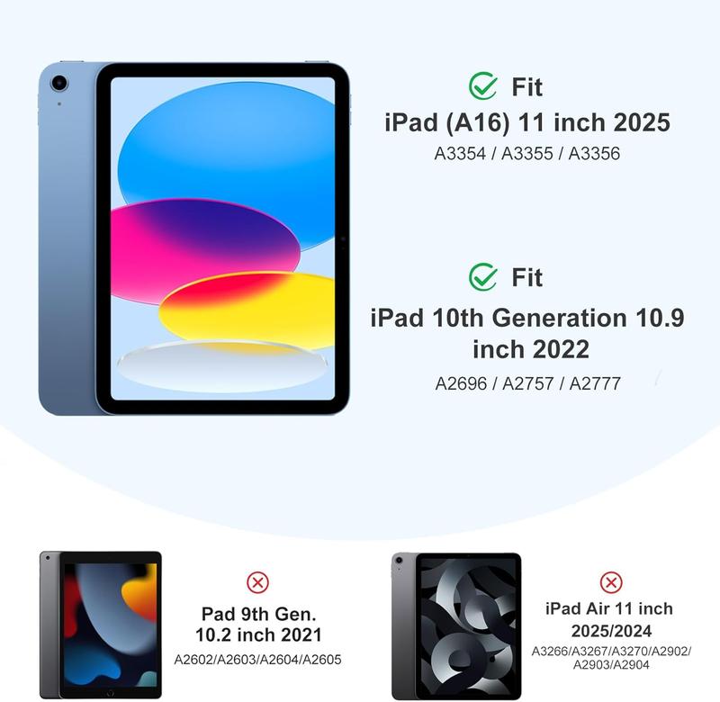 Case for iPad (A16) 11 Inch 2025/iPad 10th Generation 10.9 Inch 2022, Slim Trifold Stand Protective Cover with Pencil Holder and Soft TPU Back,Support Auto Sleep/Wake (Sky Blue)