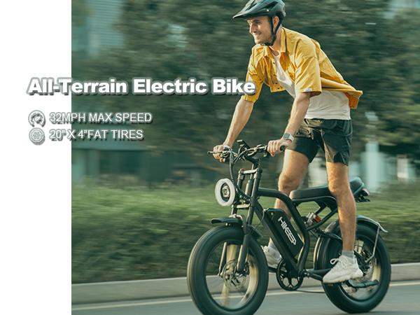 HiKeep K6-G  Electric Bike for Adults - 16/20 Inch Fat Tire Ebike, 750W/Peak 1500W Motor Ebike, 48V15.6AH Detachable Battery, 4 Riding Modes Electric Dirt Bike