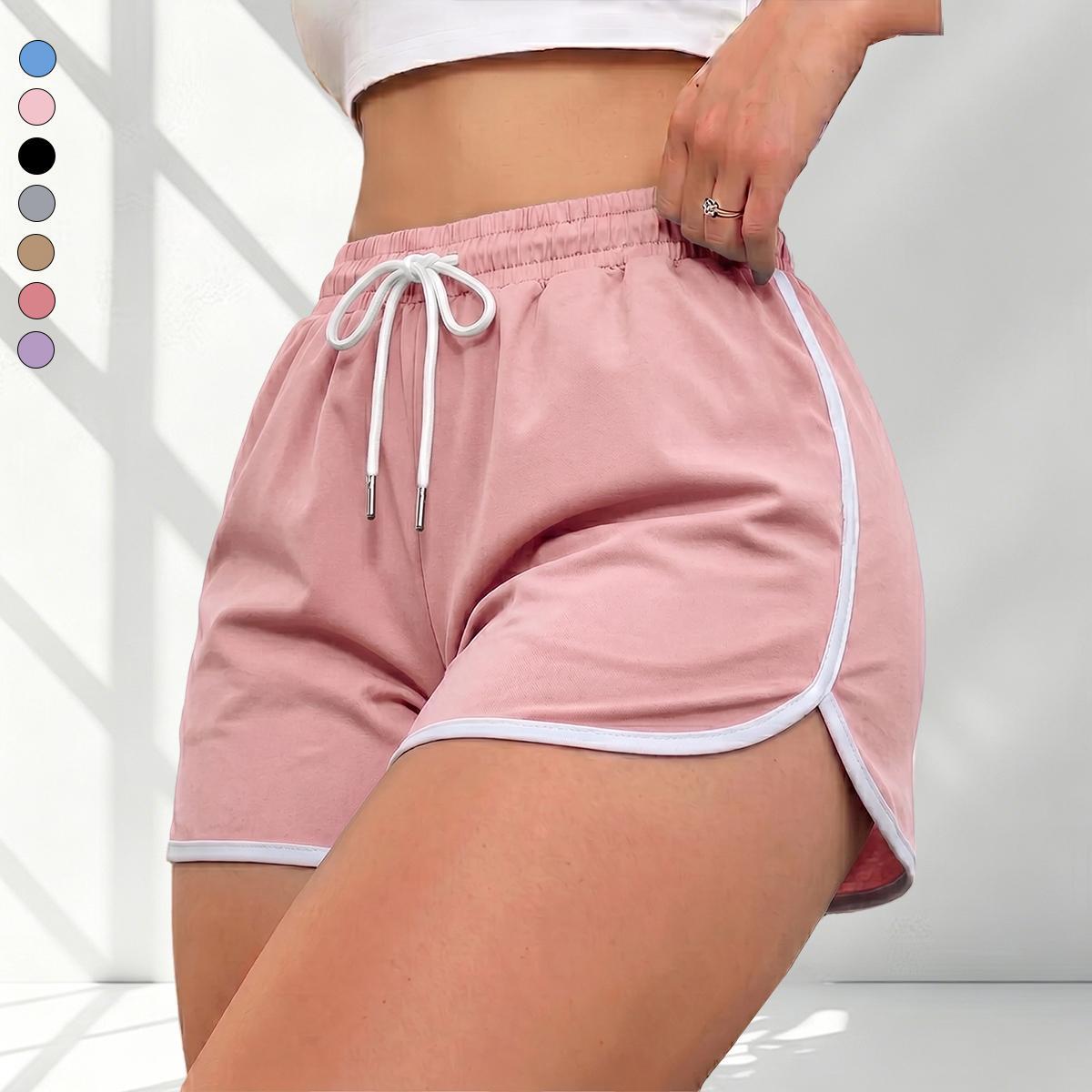 Women’s quick-dry, breathable athletic shorts; casual loose summer shorts with an elastic waistband; stylish striped loungewear shorts; athletic shorts; comfortable casual shorts