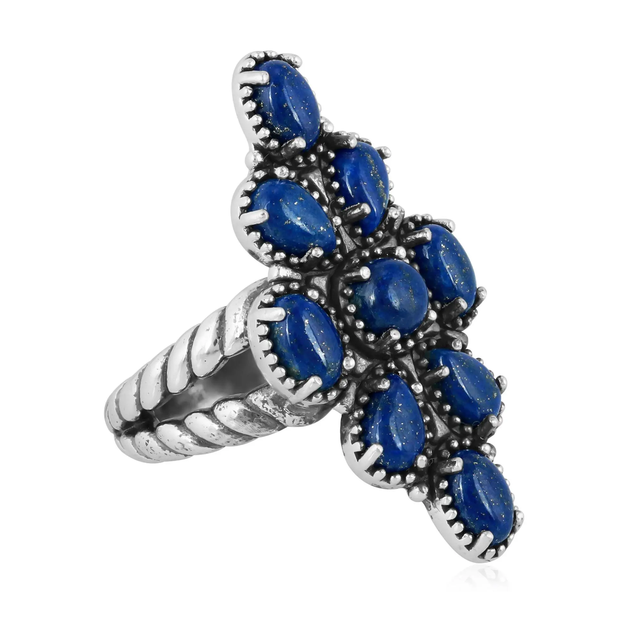 American West Sterling Gemstone Cluster Ring American West Sterling Gemstone Cluster Ring