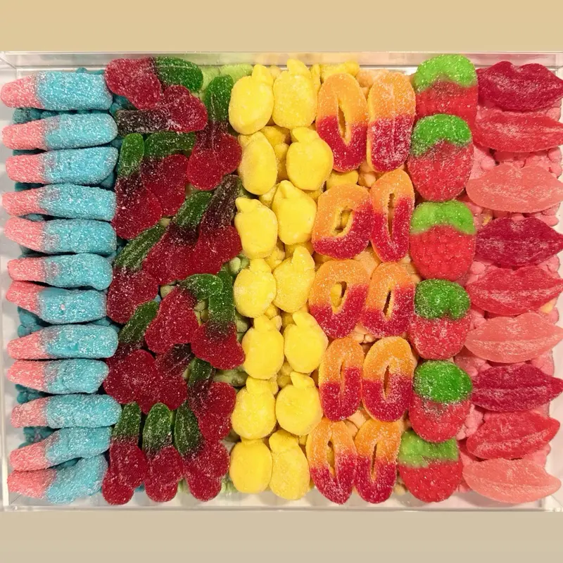 Rainbow Candy board Large Tray 2 Layers Rainbow Fruit Flavors Perfect for Parties kosher certified trending candy Frozzle