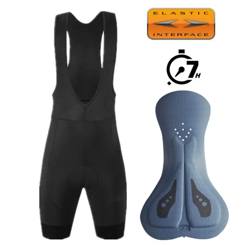 Pro-Level Solid Black Cycling Bib Shorts for Male & Female Riders, Breathable with 3D Tailoring and Dual-Density Pad for Summer Mountain Biking, Dual-Density Foam, Elastic Interface, Cycling Gear, Quick Dry, Dry-Fit Cycle