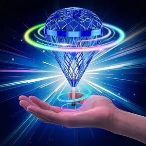 Bouncing Flying Ball with LED Lights & Replaceable Battery – AI Motion DropleapFly Drone with 360° Flip, Enclosed Propellers – Indoor Outdoor Party Toy Gift for Kids, Boys, Girls Ages 6+