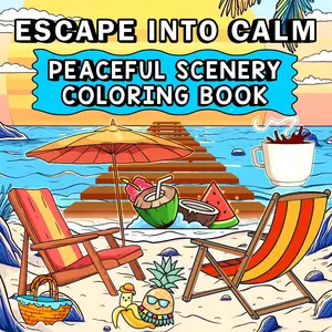 Escape into Calm Peaceful Scenery Coloring Book for Kids Teens Adults & Seniors Bold Easy-to-Color Calming Landscapes & Gentle Scenes Perfect for Relaxation & Creativity