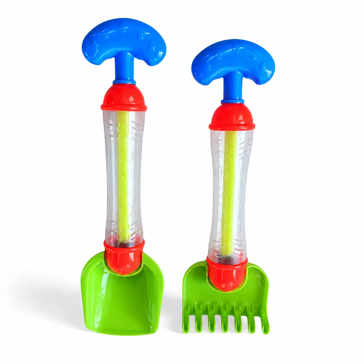 2-in-1 Beach Shovel or Rake Water Blaster, Pull-Action Sand and Water Toy for Outdoor Summer Play