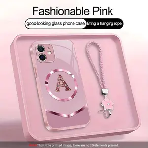 Suitable for [iPhone 12 Mini] high-end MagSafe phone case🥰，and comes with a complimentary four-leaf clover lanyard—choose from all 26 letters.YM99