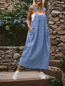 Women's Spring Plus Size Dress, Fashionable Backless Skirt, Summer Women's Clothing, Winter Style, Casual Sleeveless Long Dress