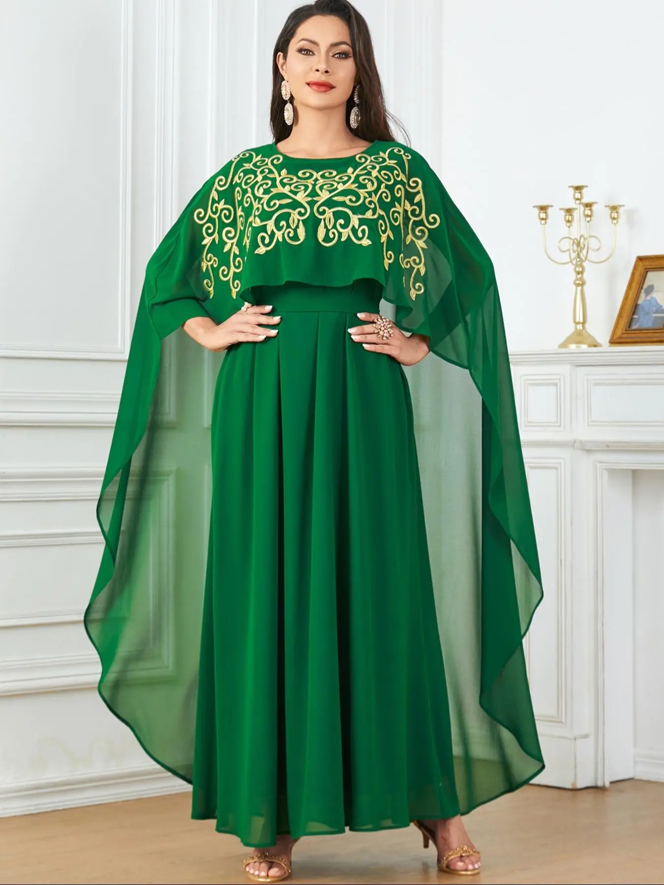 Arabic Clothing-Ethnic Pattern Embroidering Cloak Sleeve Arabian Dress, Summer Outfits 2024, Pakistani Suits, Women's Islamic Clothing, Wedding Guest