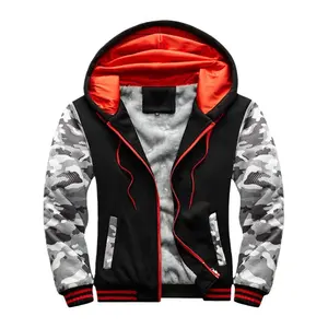 Men's autumn and winter wool lining thick hooded jacket wool coat men's fashion