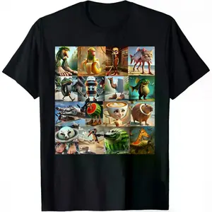 Creative Brainrot Meme T-Shirt for Everyone Featuring Hilarious Vintage Style Graphic Tees Ideal for Vacation Wear and Casual Outfits Round Neck Streetwear