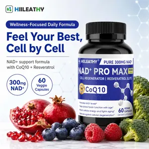 HIILEATHY NAD+ PRO MAX | Premium NAD+ Supplement for Brain Wellness & Cellular Maintenance | Resveratrol & CoQ10 Blend | Daily Vitality & Energy Boost | Made in USA