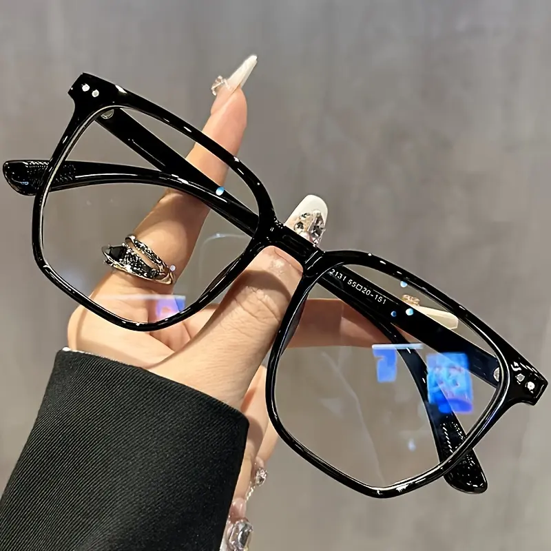 square anti-blue light glasses, suitable for computers, TVs and mobile phones, clear lenses, lightweight and comfortable personality fit