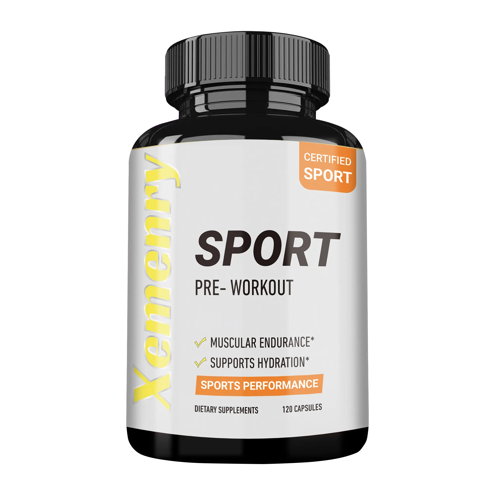 Xemenry Sport Pre-Workout Capsules - 120-Count Fitness & Healthcare Dietary Supplement with Creatine, 135mg Caffeine, and Beta-Alanine Performance Blend for Energy