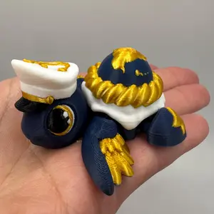 3D Printed Marine Turtle Figurine | Articulated Nautical Turtle Toy | Ocean Lover Gift | Sailor Sea Turtle Desk Decor