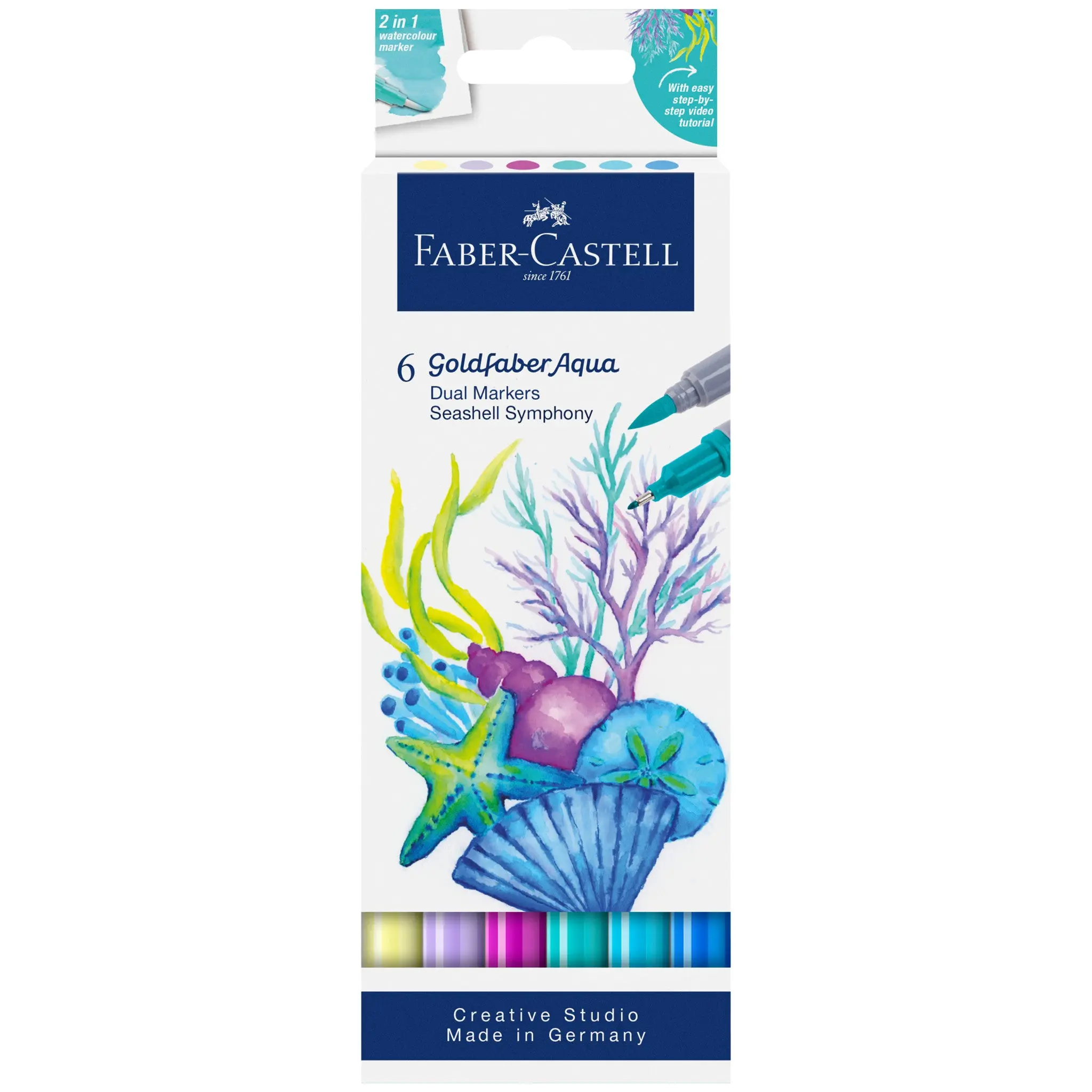 Tropical Escapes Goldfaber Aqua Markers Seashell Symphony 6ct - #FC164510