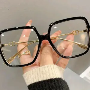 Oversized Square Butterfly Eyewear Women's Metal Frame Glasses Trend Optical Computer Eyeglasses