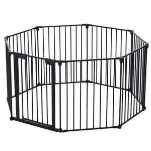 200" Extra Wide Pet Playpen – 8-Panel Metal Exercise Enclosure with Walk-Thru Door, Foldable Safety Gate for Indoor/Outdoor Use, Room Divider & Fireplace Fence – No Tools Required