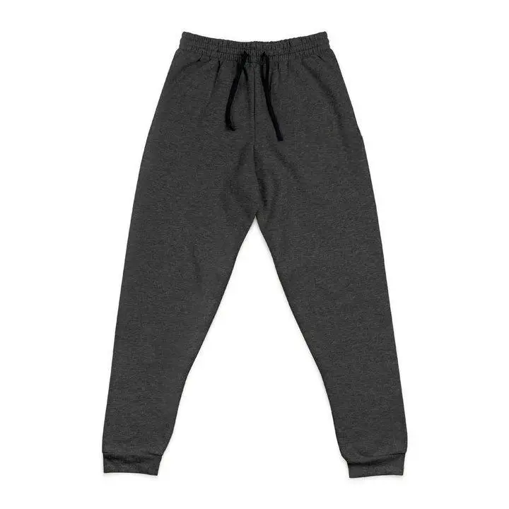Embroidered Lunar Wolf Joggers Cozy Dark Charcoal Sweatpants Soft 60/40 Cotton-Poly Blend Midweight Fleece Tapered Fit with Elastic Waistband and Ankle Cuffs