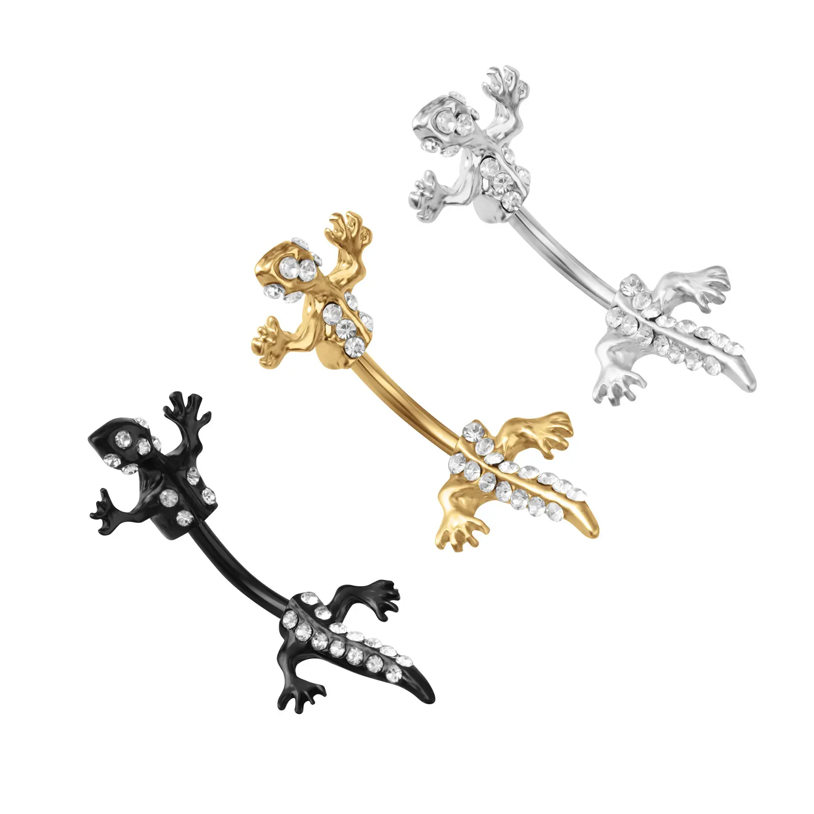 Stainless Steel Lizard Navel Piercing Jewelry, Daily Wear Navel Ring
