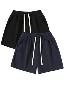 Men's Solid Color Drawstring Waist Shorts, Regular Fit Casual Comfy Breathable Shorts for Daily Wear, Men's Bottoms for All Seasons, Everyday Short Shorts, Homewear, Loungewear