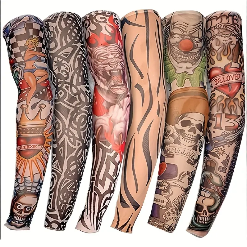 10 Pcs Breathable Knit Sleeves, Colorful Floral & Geometric Patterns, Outdoor Cycling & Casual Wear, Durable Fashion Sun Protection Sleeves, Arm Sleeves