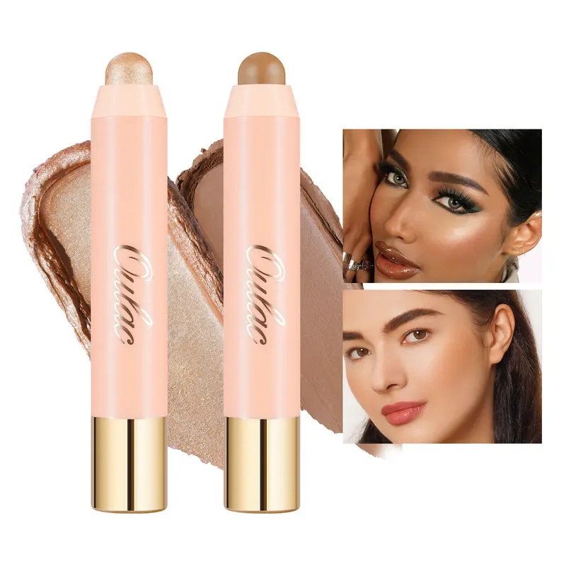 OULAC Face Bronzer & Highlighter Stick - Multi-use Creamy Pencil for Matte & Metallic Finish, Vegan & Cruelty-Free Makeup Color, Christmas Gifts for Women