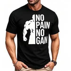“No Pain No Gain” Gym T-Shirt – Premium Fitness Workout Tee, Motivation Quote, Casual Training Top for Men & Women, GymShirt